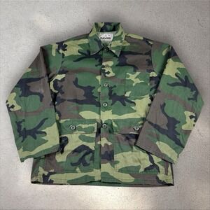 Vintage Ranger Woodland Camo Chore Coat Men's Medium Three‎ Pocket Hunting